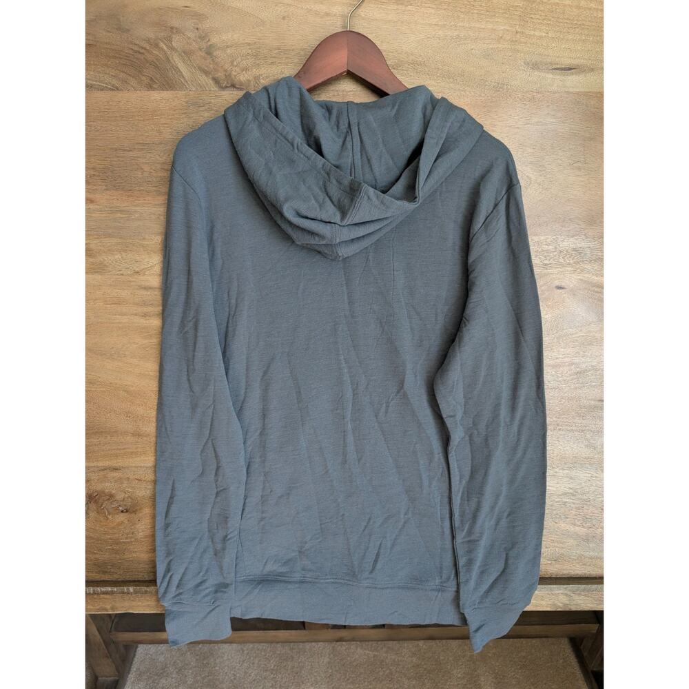 NWT Unbound Merino Hoodie Mens M Dark Gray Compact Travel Long Sleeve Full Zip - Picture 2 of 5
